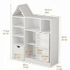 44" Kids Bookshelf Toy Storage, Kids Bookshelf with Removable Drawers, 8 Storage Cubby & Sliding Door, Children's Toy Shelf, Floor Storage Chest - 2 of 4