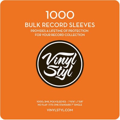 Vinyl Styl® 7 Inch Outer Record Sleeves - Open Top - 1000 Count (Clear)