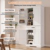 Tall Pantry Storage Cabinet, Kitchen Cabinet with Drawer, Door Shelves, Adjustable Shelves, Narrow Wooden Bathroom Cupboard, Large Wooden Cabinet - 4 of 4