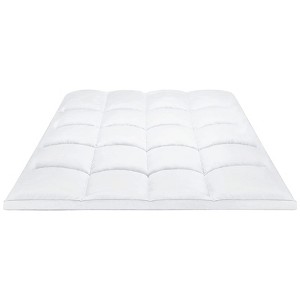 Itopfox Extra Thick Plush Pillow Top Mattress Topper for Back Pain Relief, Deep Pocket Fitted Cover, Soft & Breathable White - 1 of 4