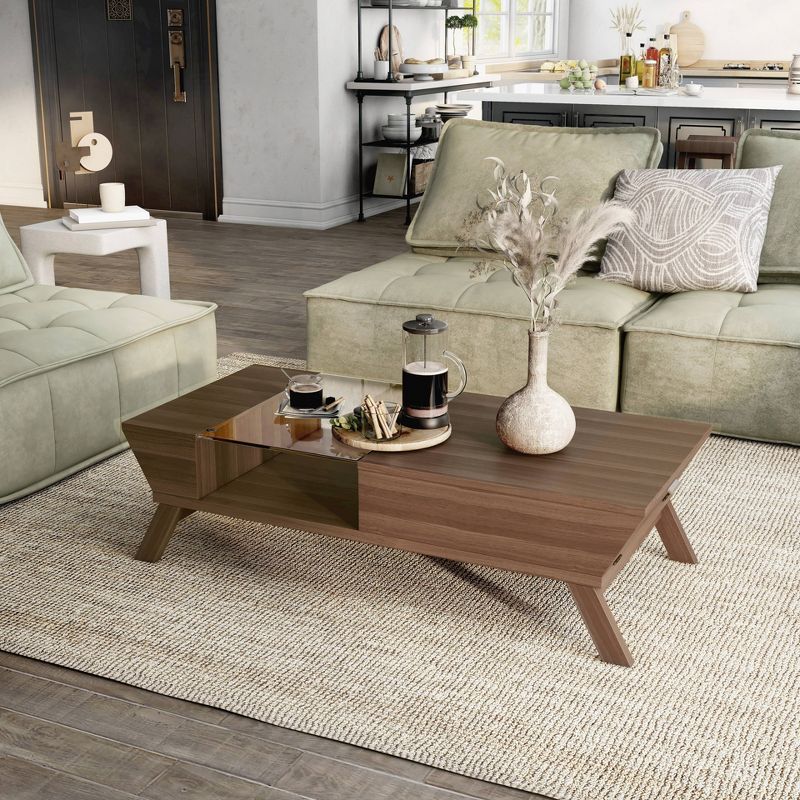24/7 Shop At Home Kathryne Modern Flip Down Cabinet Coffee Table  , 6 of 14