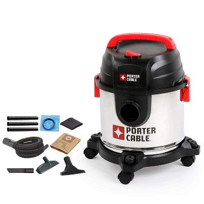 PORTER-CABLE PCX18301-4B 4 Gallon 4Hp Wet/Dry Vacuum, Stainless Steel (Certified Refurbished)