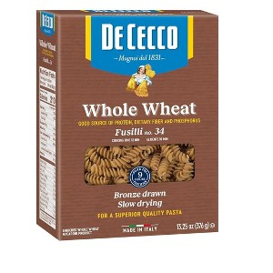 De Cecco Whole Wheat Pasta, Fusilli, 13.25 Ounce (Pack of 12) (VIP1034) - 1 of 3