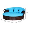 4-Piece Round Convertible Daybed with Cushions, Outdoor PE Rattan Patio Wicker Sofa Set, Sunbed with Adjustable Sun Canopy, Sectional Sofa, 2 Chairs - 3 of 4