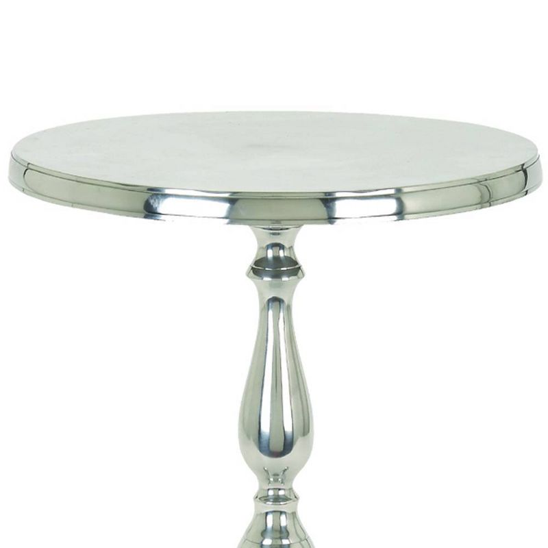 Aluminum Accent Table with Pedestal Base Silver - Benzara, 3 of 8