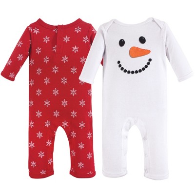 Hudson Baby Infant Cotton Coveralls 2pk, Snowman, 18-24 Months