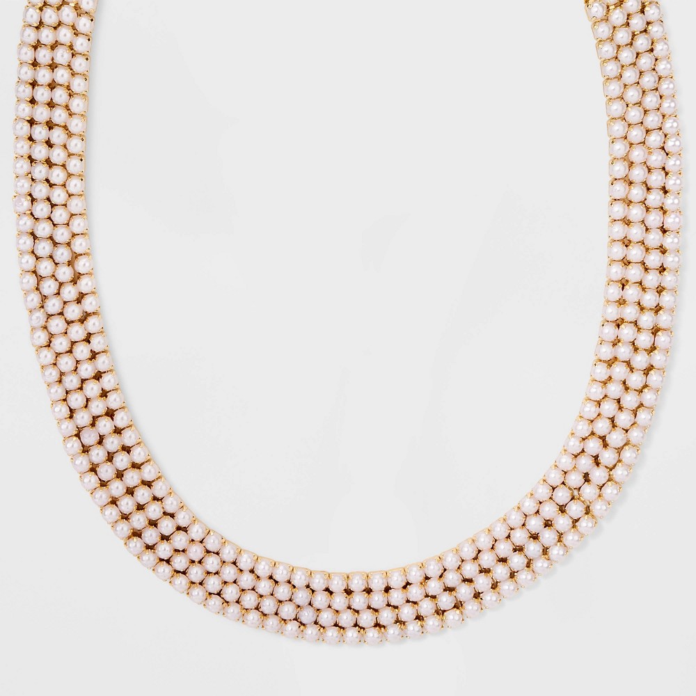 Pearl Cup Chain Multi-Strand Necklace - A New Day White