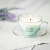 Pavilion Gift Company - One Day - 6 oz - 100% Soy Wax Teacup Candle with Saucer Scent: Fresh Cotton - Flame Candles - 2 of 4