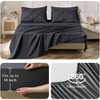 Queen Bed in a Bag Set, 7 Pieces, Dark Grey Pintuck Comforter with Sheets and Shams - 4 of 4