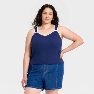 ANDMARY ネイビー タンクトップ Women's Swing Tank Top - Ava & Viv™ Navy Blue : Target