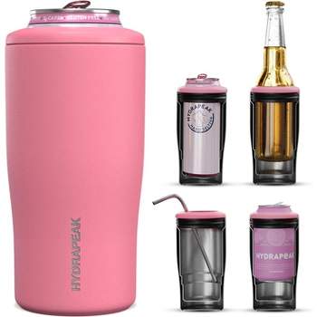Hydrapeak 4-in-1 Double Wall Vacuum Insulated Stainless Steel Water Bottle & Can Cooler, Slim & Regular Cans Or 12oz Bottles