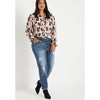 ELOQUII Women's Plus Size Printed Button Down Shirt With Ruffle Neck - 4 of 4