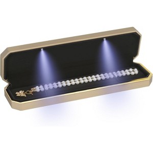 Jewelry Ring Holder Box with Keychain, Small Stud Necklace Storage Case - 1 of 4
