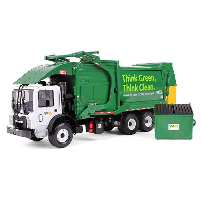 Mack TerraPro Waste Management Garbage Truck Heil Half Pack Freedom Front End Loader & CNG Tailgate & Trash Bin 1/34 First Gear