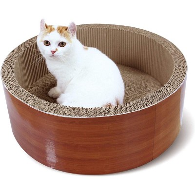 DOMETOUR Cat Scratcher Lounge Bed, Durable Cat Scratching Post Cardboard Prevents Furniture Damage