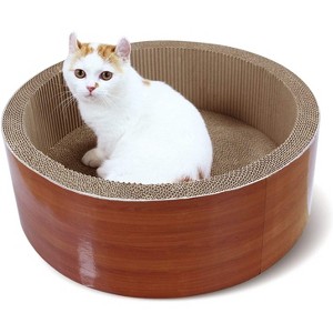 DOMETOUR Cat Scratcher Lounge Bed, Durable Cat Scratching Post Cardboard Prevents Furniture Damage - 1 of 4