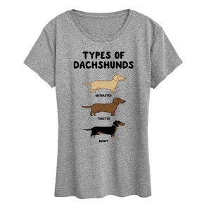 Women's - Instant Message - Types Of Dachshunds Short Sleeve Graphic T-Shirt - 1 of 4