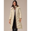 INSPIRE CHIC Women's Winter Hooded Zip Up Down Stand Collar Long Puffer Coat - 3 of 4