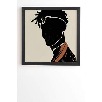 Domonique Brown Black Hair No. 2 Framed Wall Art Black - Deny Designs