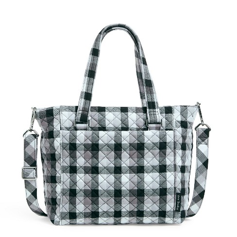 TWENTY FOUR White Checkered Handbags Leather Shoulder Tote bag Cross body  Strap - White Christmas gift