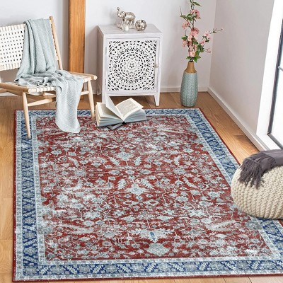 Trinity Floral Area Rug Vintage Persian Distressed Carpet Machine Washable  Rug, 5x7