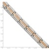 Chisel Stainless Steel Polished and Textured Rose IP-plated 8.5" Link Bracelet - 4 of 4
