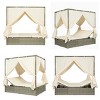 Outdoor Wicker Patio Daybed with Curtain, Sunbed Lounger with Adjustable Backrest, Sunbed with Iron Frame and Foam Cushions–Cuddlewood - 4 of 4