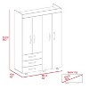 NicBex Armoire Wardrobe Closet Storage Cabinet with Doors & Drawer for Bedroom, Black - 3 of 4