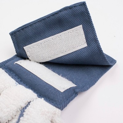 Federal Blue Cotton Terry Kitchen Towel Set with Hook-and-Loop Closure