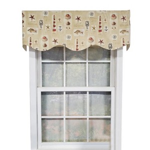 RLF Home Harbor Provance 3" Rod Pocket Lining Luxurious and Elegant Window Treatment Valance 50" x 15" Beige - 1 of 4