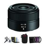 Nikon NIKKOR Z 40mm f/2 Lens Bundle with Cleaning/Filter Kit and Camera Pouch