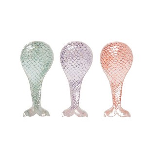 Transpac Ceramic Mermaid Tail Spoon Rest Set of 3 Spring Home Decorations - 1 of 1