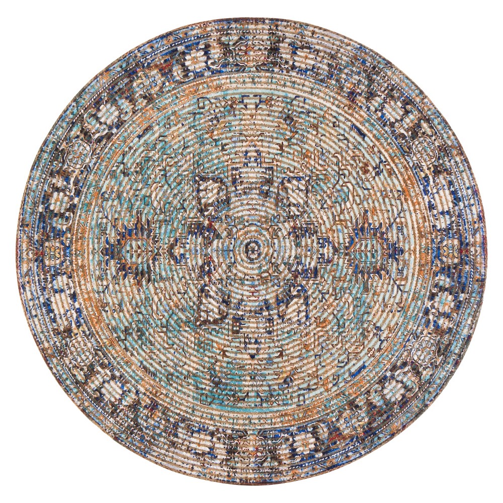 8' Round Braided Medallion Area Rug - Anji Mountain