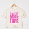 Simply Sage Market Sweet Summer Time Block Distressed Boxy Crop Top - 3 of 4