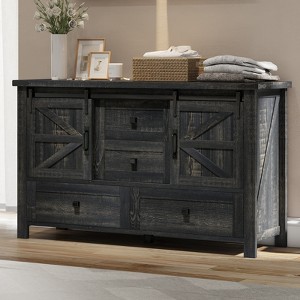 AMERLIFE Farmhouse Dresser with Sliding Barn Doors - 1 of 4