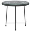vidaXL Dining Table Black 31.5 in.Tempered Glass and Steel - 3 of 4