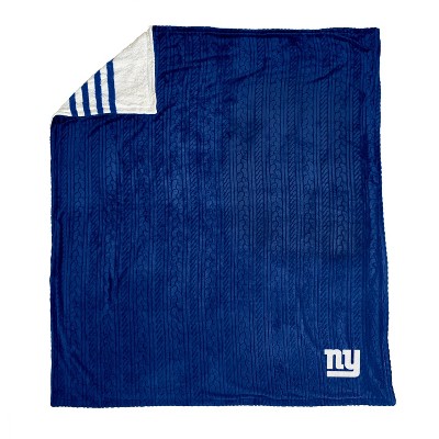 NFL New York Giants Embossed Logo Sherpa Stripe Blanket