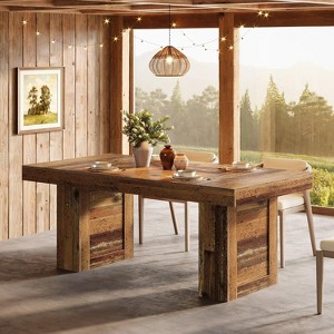 Tribesigns 63'' Farmhouse Dining Table for 6, Rectangle Wooden Kitchen Table, Large Dining Room Furniture for Family Meals, Banquets - 1 of 4