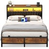 Aheaplus Platform Bed Frame with Reversible Storage Headboard and Charging Station - 2 of 4