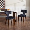 QingMoon Mid Century Modern Dining Chairs Set of 2, Chenille Upholstered Kitchen Chairs with Hardwood Frame, Accent Chairs for Living Room - 2 of 4