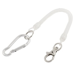 Unique Bargains Retractable Metal Lobster Clasp Spiral Spring Coil Keychain for Keys Wallet 1 Pc - 1 of 4