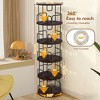JANSNO 5-Tier 360° Revolving Bookshelf, Vertical Storage Organizer for Bedroom & Living Room - 3 of 4