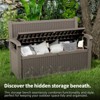 Dolonm Patio Bench with Storage - Resin Outdoor Patio Bench， for Deck, Patio, Garden, Backyard - 2 of 4