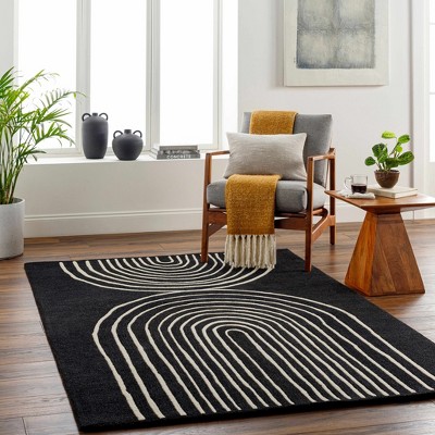 Hauteloom Fuat Black Wool Rug