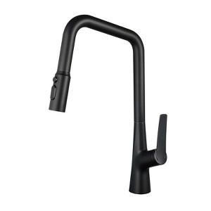 Yukimo Matte Black Professional Kitchen Faucet with 3 Function 360 Sprayer, One Touch Switching and FastConnect Installation - 1 of 4