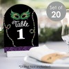 Big Dot of Happiness Mardi Gras - Masquerade Party Double-Sided 5 x 7 inches Cards - Table Numbers - 1-20 - 2 of 4