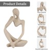 Aoibox Thinker Style Abstract Sculpture Statue, Sandstone Resin Collectible Figurine for Home, Office, Bookshelf Decor (Small Sandstone, Left) - 4 of 4