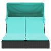 vidaXL Patio Double Sun Lounger Black, Turquoise - 3 of 4