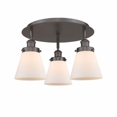 Cone - 3 Light Flush Mount In Art Deco Style-9.25 Inches Tall and 18 Inches Wide