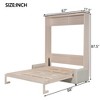 Queen Size Murphy Bed with Sofa & LED Lights, Space Saving Wall Bed Unit with Upholstered Sofa, Beige - ModernLuxe - 3 of 4